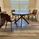 17 Stories Rohun 45.3"L Round Modern Kitchen Dining Table with 32.4"H ...